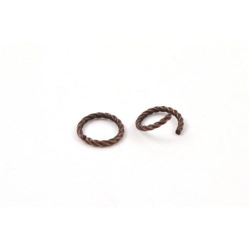  10mm twisted jumpring antique copper (pack of 50)